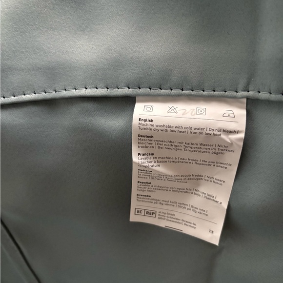 RYB Home Dusty Blue Short Curtains 34"x36" - Picture 4 of 4